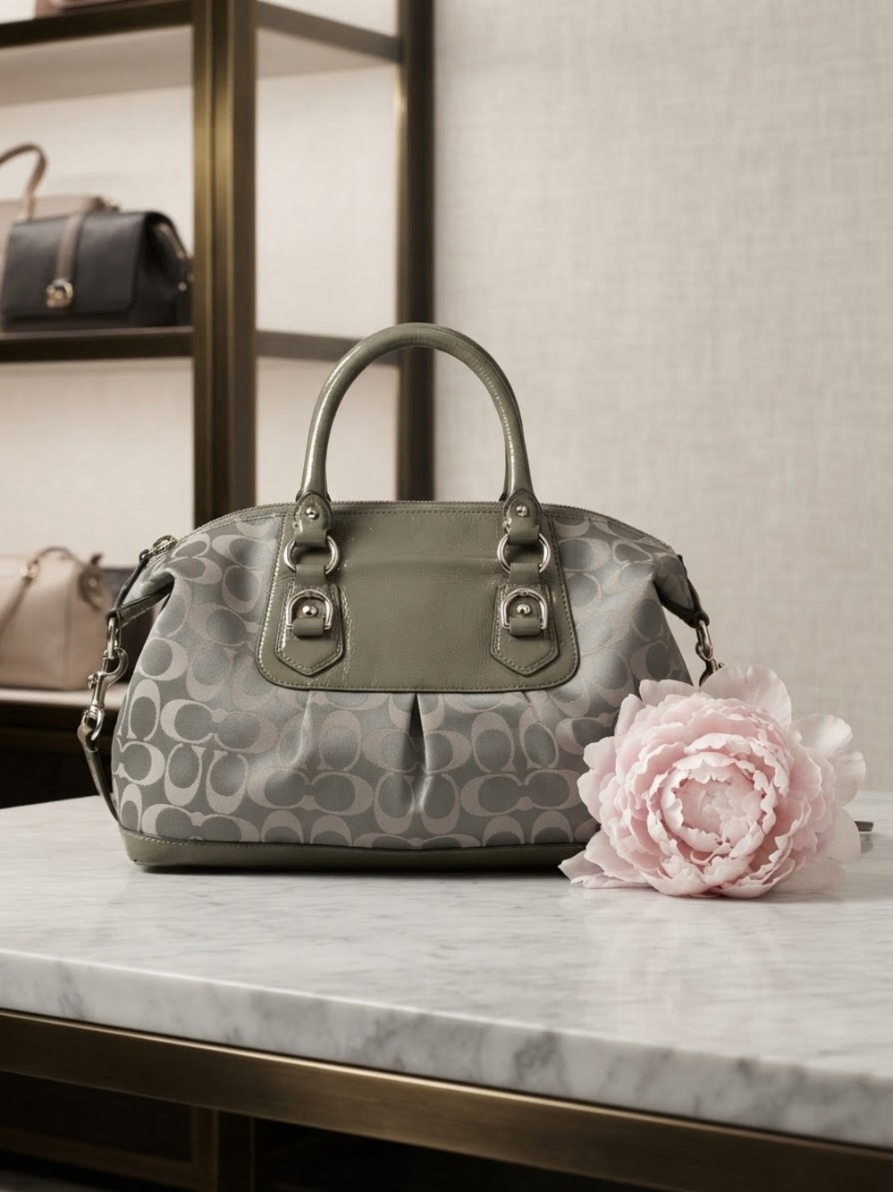 Coach Ashley Signature Sateen Satchel